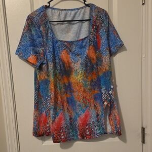 Walmart Multicolor Scoop Neck Top Size XL.